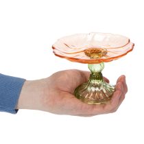 Artikel Dekoteller Glasblume mit Fuß 15cm für Tischdekoration innen