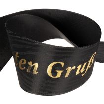 Artikel Gedenkschleife Schwarz mit Goldschrift Als letzten Gruß 20m für Trauerfloristik