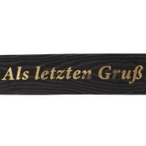Artikel Gedenkschleife Schwarz mit Goldschrift Als letzten Gruß 20m für Trauerfloristik