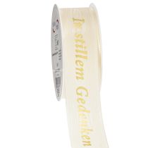 Artikel Hochwertige Gedenkschleife In stillem Gedenken – 20 m Trauerband für stilvolle Floristik