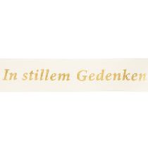 Artikel Hochwertige Gedenkschleife In stillem Gedenken – 20 m Trauerband für stilvolle Floristik