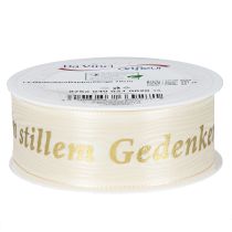 Artikel Hochwertige Gedenkschleife In stillem Gedenken – 20 m Trauerband für stilvolle Floristik