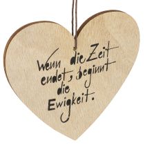 Artikel Holz-Trauerherz mit Spruch 11,5 x 10,5 cm - Gedenkdekoration im 8er-Set