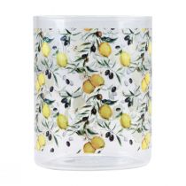 Artikel Trinkglas Zitronen und Oliven Glas mediterran Ø8cm H10cm 2St