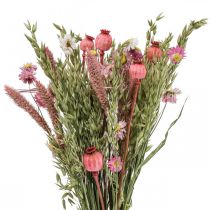 Artikel Trockenblumstrauß Strauß Wiesenblumen Pink H50cm 140g