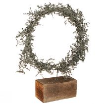 Artikel Dekokranz Asparagus auf Holzsockel, Natürlich Rustikale Raumdeko Ø35cm
