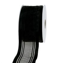 Tüllband, Trauerflor Schwarz 50mm