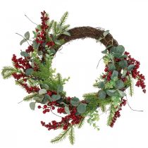 Artikel Türkranz Weihnachten beleuchtet Beeren LED Kranz Ø37cm