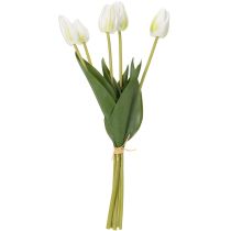 Artikel Dekorative Kunsttulpen in Weiß, 40cm, 5 Stück für stilvolle Dekorationen