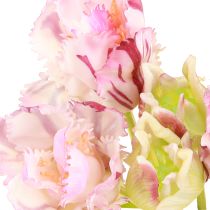 Artikel Tulpen künstlich Papageientulpen Lila Strauß Real-Touch Dekoration 40cm