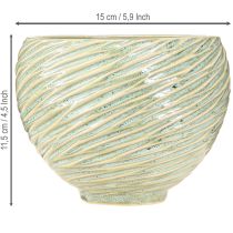 Artikel Keramik Deko-Übertopf Grün Ø15cm H11cm 2er Set - Tischdekoration