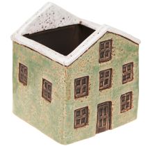 Artikel Keramik Übertopf Advent Haus Mint Weiß Deko Winter 10×10×12cm