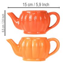 Artikel Keramik-Teekanne Übertopf Orange, 2er-Set, 15×9×6,5cm