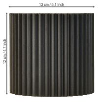 Artikel Schwarzer Blumentopf aus Papier Ø13cm H12cm 4 St für Floristen