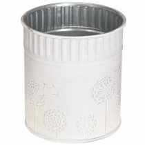 Artikel Übertopf Pusteblumen Weiß Ø9,5cm H11cm Metall Blumentopf Dekotopf Sommerdeko