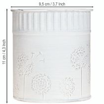 Artikel Übertopf Pusteblumen Weiß Ø9,5cm H11cm Metall Blumentopf Dekotopf Sommerdeko