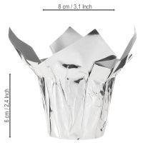 Artikel Übertopf Silber Glanz Geschenkverpackung Ø5,5cm H6cm 8 St