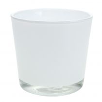 Übertopf aus Glas Weiß Ø11,5cm H11cm