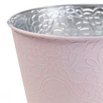 Übertopf Metall Blumenübertopf Pastell Rosa Ø16cm H14cm