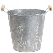 Übertopf Pflanzgefäß Vintage Deko Metalleimer Ø21,5cm H19cm