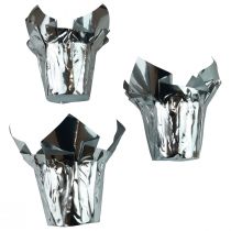 Übertopf Silber Glanz Geschenkverpackung Ø5,5cm H6cm 8St