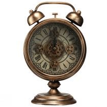 Artikel Vintage Metalluhr Bronze mit römischen Zahlen, batteriebetrieben Ø22cm – dekorative Tischuhr