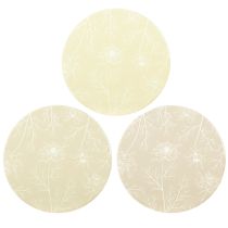 Artikel Untersetzer Tisch Deko Blumen Beige Braun Ø20cm 3 St - Elegante Tischdekoration und Schutz