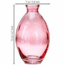 Artikel Elegante bauchige Minivasen getönt Glas Rosa Ø7cm H12cm 6er Set