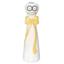 Artikel Keramikvase Ente mit gelber Schleife 24cm im 2er-Set für Tisch- und Raumdekoration