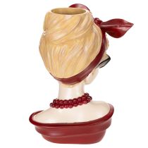 Artikel Kopfvase aus Polyresin, Frauenkopf mit Sonnenbrille und Perlenkette, 30 cm