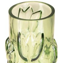Artikel Glasvase Grün 30cm mit Geprägtem Tulpenmuster – Dekorative Eleganz für Floristik und Dekoration