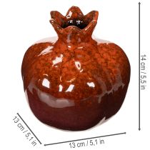 Artikel Keramik Dekoration Granatapfel glänzend rot 14 cm