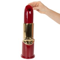 Artikel Deko-Vase Keramik Lippenstift-Design 38cm Rot-Gold für Kunstblumen