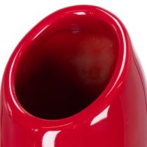 Artikel Deko-Vase Keramik Lippenstift-Design 38cm Rot-Gold für Kunstblumen