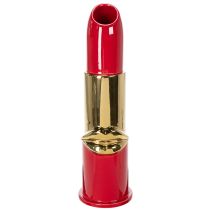 Artikel Deko-Vase Keramik Lippenstift-Design 38cm Rot-Gold für Kunstblumen