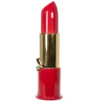 Artikel Deko-Vase Keramik Lippenstift-Design 38cm Rot-Gold für Kunstblumen