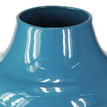 Artikel Blaue Keramikvase mit wellenförmiger Oberfläche 23cm