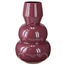 Artikel Moderne rote Vase aus Metall mit glänzender Oberfläche – 29 cm Höhe