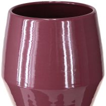 Artikel Moderne rote Vase aus Metall mit glänzender Oberfläche – 29 cm Höhe