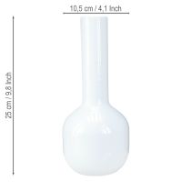 Artikel Moderne Deko Vase Metallvase Cremeweiß Ø10,5cm H25,5cm, eleganter Blickfang