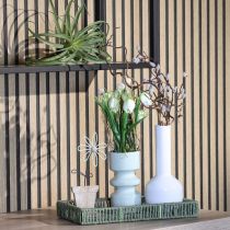 Artikel Moderne Deko Vase Metallvase Cremeweiß Ø10,5cm H25,5cm, eleganter Blickfang