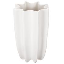 Artikel Keramikvase geriffelt 24 cm weiß für Trockenblumen und Kunstblumen
