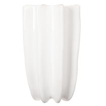 Artikel Keramikvase geriffelt 24 cm weiß für Trockenblumen und Kunstblumen