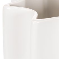 Artikel Keramikvase geriffelt 24 cm weiß für Trockenblumen und Kunstblumen