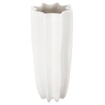 Artikel Keramik Blumenvase geriffelt Weiß 38cm für Trocken- und Kunstblumen