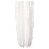 Artikel Keramik Blumenvase geriffelt Weiß 38cm für Trocken- und Kunstblumen