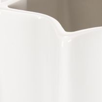 Artikel Keramik Blumenvase geriffelt Weiß 38cm für Trocken- und Kunstblumen