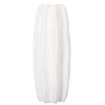 Artikel Keramikvase geriffelt 40cm Weiß für Trockenblumen