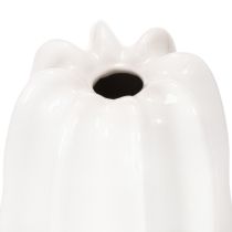 Artikel Keramikvase geriffelt 40cm Weiß für Trockenblumen