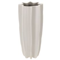 Artikel Keramikvase gerillt 38cm mattgrau Taupe für Trockenblumen